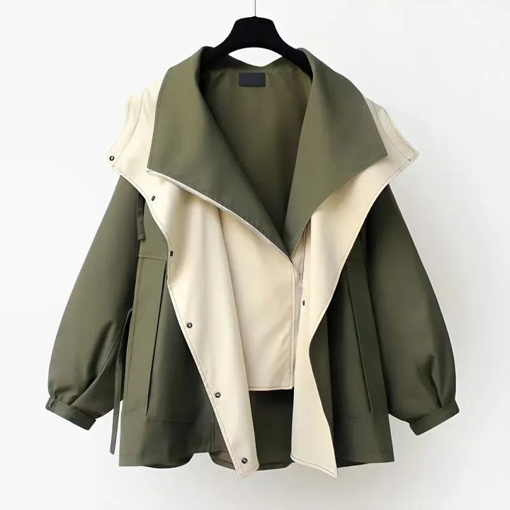 NATI | Two-Layer Hooded Jacket with Snap and Zip Closure