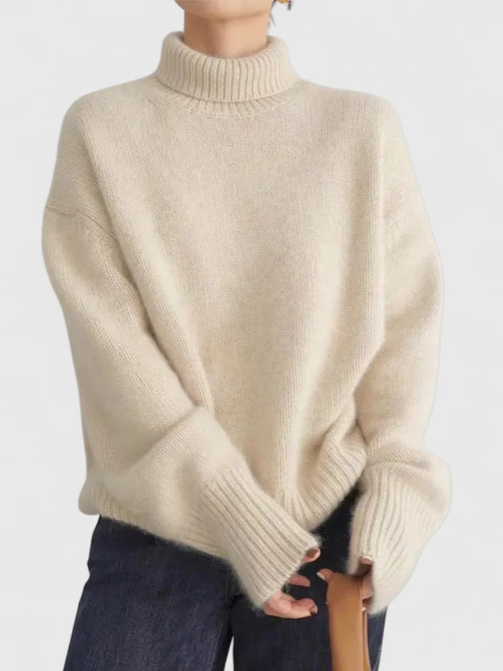 Althea | Soft Knit Sweater with Elegant High Collar