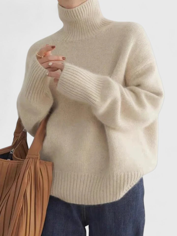 Althea | Soft Knit Sweater with Elegant High Collar