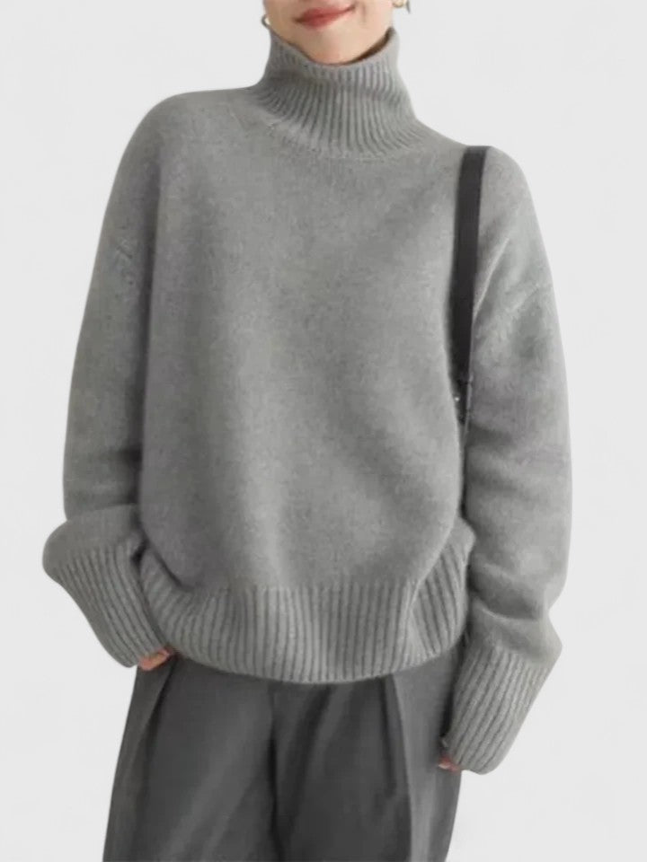 Althea | Soft Knit Sweater with Elegant High Collar