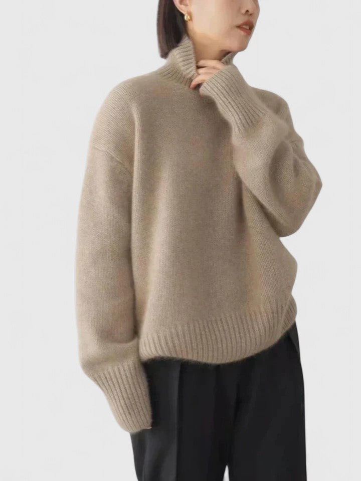 Althea | Soft Knit Sweater with Elegant High Collar