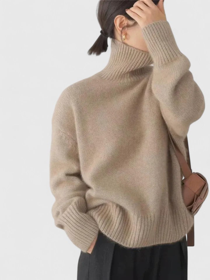 Althea | Soft Knit Sweater with Elegant High Collar