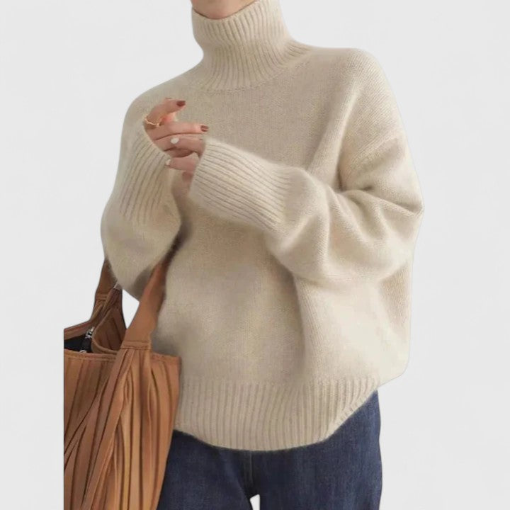 Althea | Soft Knit Sweater with Elegant High Collar