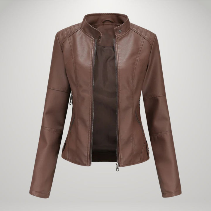 LUCYNA | Faux Leather Biker Jacket