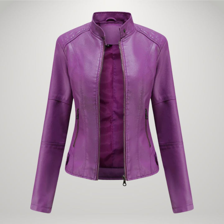 LUCYNA | Faux Leather Biker Jacket