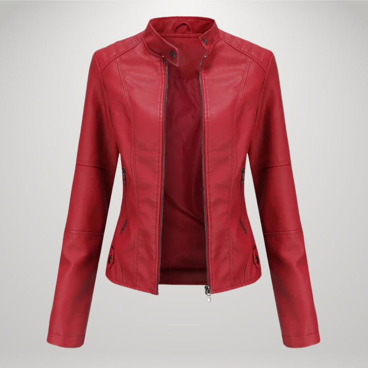 LUCYNA | Faux Leather Biker Jacket