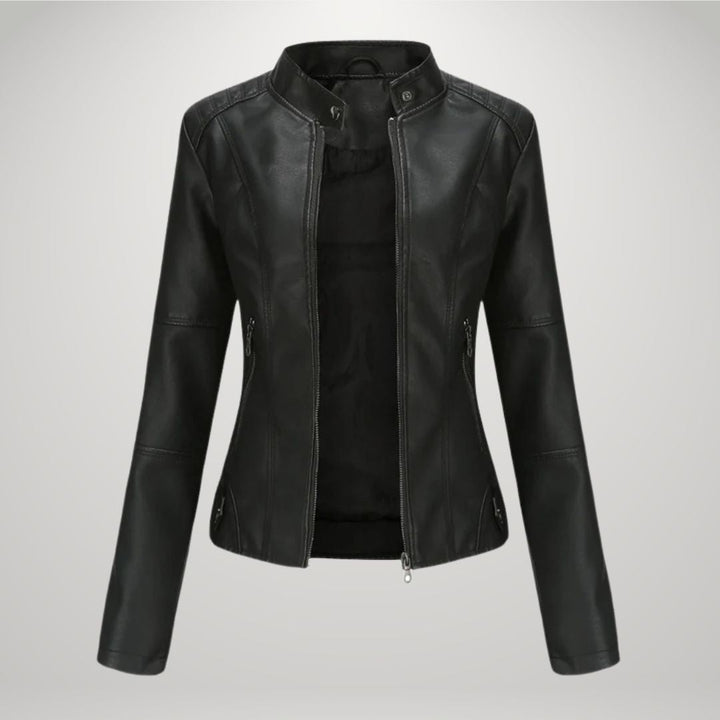 LUCYNA | Faux Leather Biker Jacket